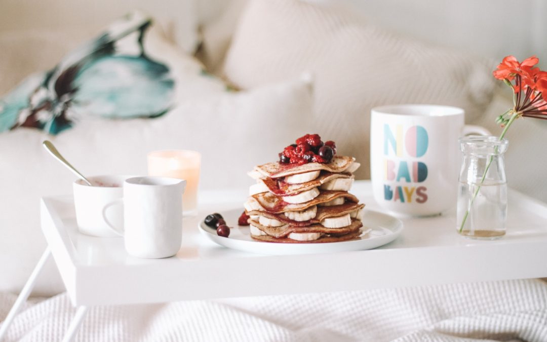 pancakes breakfast bed